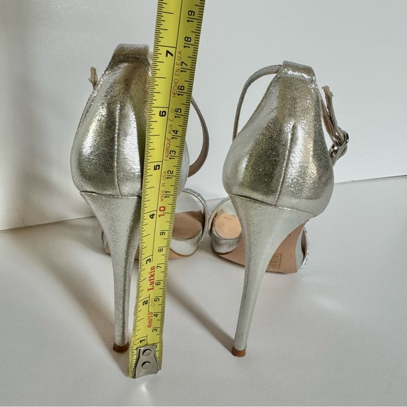 Silver heels with ankle strap and bling - Picture 6 of 7